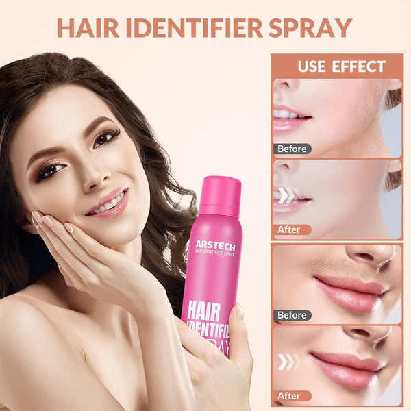 Hair Identifier Spray for Face Shaving Dermaplaning Tool Skin Body Dermaplaning Spray for Women with 4 Face Razor for Face Shaver Hair Removal Kit
