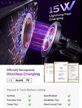 LISEN 15W MagSafe Car Mount Charger, Magnetic Phone Holders for Your Car Black Gray 1 Count