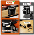 OOKUU Anti-Spill Large Desk Cup Holder Clamp, Metal Table Cup Holder(Black) Black 3.95 inch 1