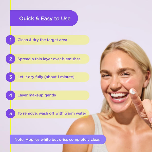 ZitSticka Liquid Pimple Patch - Invisible Pimple Patches for Face, Pimple Cream, Salicylic Acid Spot Cover For Face, Liquid Pimple Patch Large &