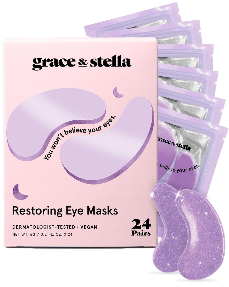 grace & stella Retinol Under Eye Patches for Puffy Eyes & Dark Circles - Restoring Gel Under Eye Masks with Hyaluronic Acid - Birthday Gifts for
