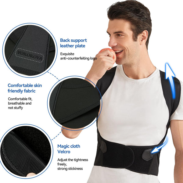 Posture Corrector for Women and Men,Adjustable Shoulder Straightener,Back Support Brace,Upper Spine Scoliosis, Hunchback