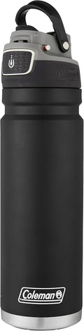 Coleman Autoseal FreeFlow Stainless Steel Water Bottle, Black, 24oz 24oz Black