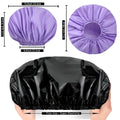 Jumbo Size Shower Cap 2 PCS Waterproof Shower Caps for Women, Extra Large Shower Cap, Reusable Super Large Bath Caps Hair Cap for Long Thick Curly