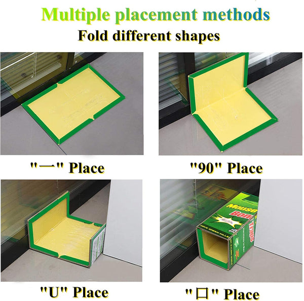 10 Pack Large Mouse Glue Traps with Enhanced Stickiness Glue Traps for Rat, Rodent and Household Traps Sticky Pad Board for House Indoor