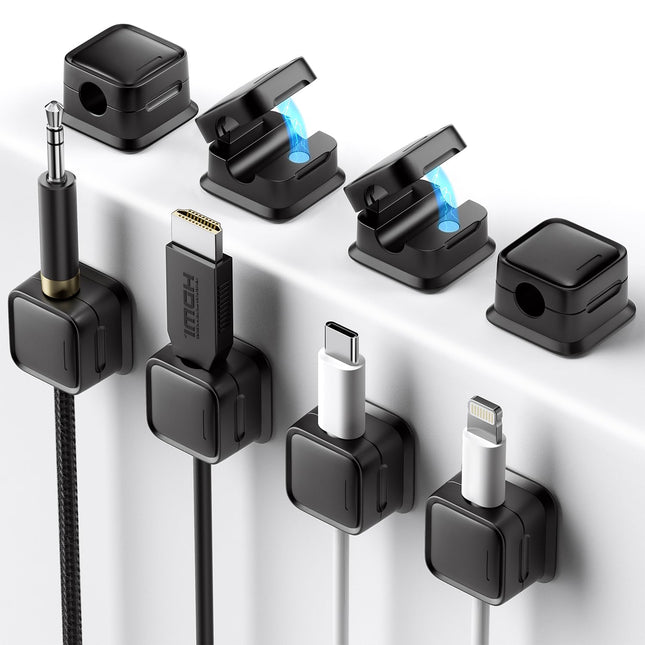 8 Pack Cord Organizer Holder,Costop Strong Adhesive Desk Cable Management Magnetic Easy Open,Organize Phone Charging Cor