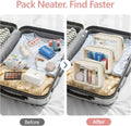 PACKISM Clear Makeup Bag - Soft Plastic Color-Edged TSA Approved Toiletry Bag, Reusable Clear Toiletry Bags with Golden Zipper, Beige