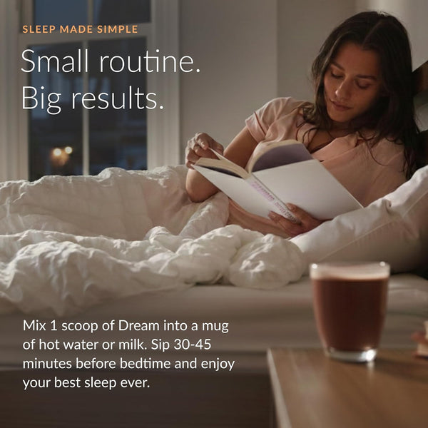BEAM Dream Sleep Powder, Magnesium Sleep Aid for Adults with Melatonin, L-Theanine, Reishi Mushroom & Apigenin, Sleep Supplement, Sleep Cocoa Hot