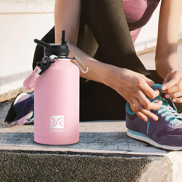 Insulated Water Bottle | Thickened Stainless Steel Vacuum Metal Thermos | Portable Sports Half Gallon Large Water Jug for Gym and Hiking with