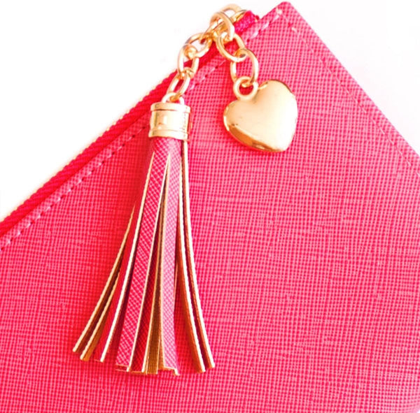 Valentoria Womens Wallet Cute Elegant Long Slim Card Holder Case Minimalist Coin Purse Thin Tassels Zip Clutch Wallets for Girls Ladies L Barbie Pink