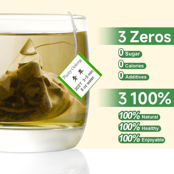 GTGLOTRA Oolong Tea Bags, 24 Whole Leaf Tea Bag, Alternative To Caffeine, 100% Natural Pure Tea, Stress Relief Pyramid Teabags, Suitable for