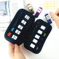 JBOS 10 Slots Neoprene USB Flash Drive Case with 20 Identification Labels,Anti-Static Thumb Drive Organizer Bag, Slim Portable Memory Stick