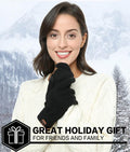 FZ FANTASTIC ZONE Women's Winter Touchscreen Wool Magic Gloves Warm Knit Fleece Lined for Women One Size Black