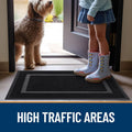 OLANLY Front Door Mat Outside 29.5x17, All-Season Heavy-Duty Rubber Doormat Black Classic Border Rectangular 29.5" x 17"