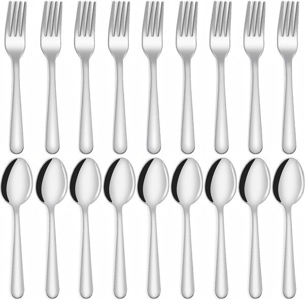 Unokit 24-Piece Spoons and Forks Set Silverware Set - Forks and Spoons Food Grade Stainless Steel Silverware for Home, Kitchen and Restaurant,