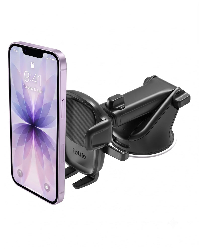 iOttie Easy One Touch Signature Dashboard & Windshield Universal Car Mount Phone Holder Desk Stand with Suction Cup Base and Telescopic Arm for