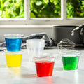 GUSTO 5.5 oz. Plastic Cups with Lids [200 Count] Desserts Containers | Leak-Proof, BPA-Free, Crack-Resistant, Stackable Storage, Soufflé,
