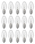 OuuKoo Salt Lamp Bulbs - 15 Watt Light Bulbs for Scentsy Wax Warmer - C7 Replacement Bulbs for Plug in Wax Diffuser- Warmwhite - Dimmable,15 Packs