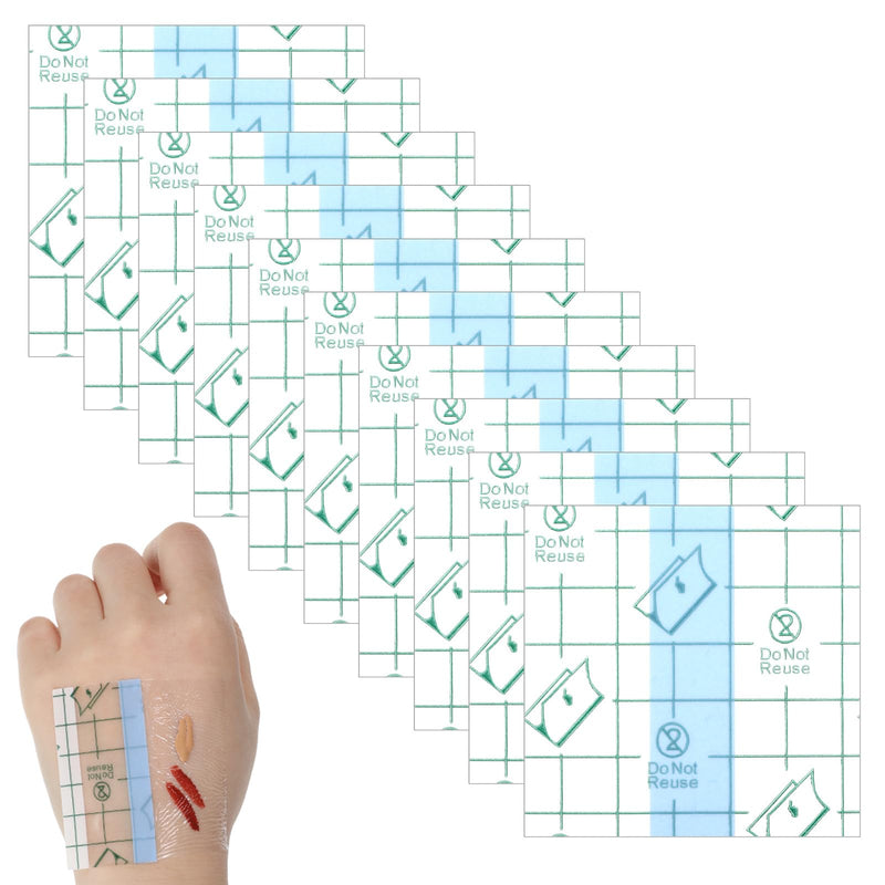 Jeffdad 100 Pcs Makeup Hand Palette Single Use Makeup Mixing Palette Tape Artist Must Cosmetic Transparent Waterproof Tape for Women Supplies(6 * 6Cm)