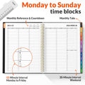 SUNEE 2025-2026 Appointment Book, Quarter-Hourly, Weekly & Monthly - from July 2025 to June 2026, 8.5"X11" Academic Planner, Flexible Cover, Note