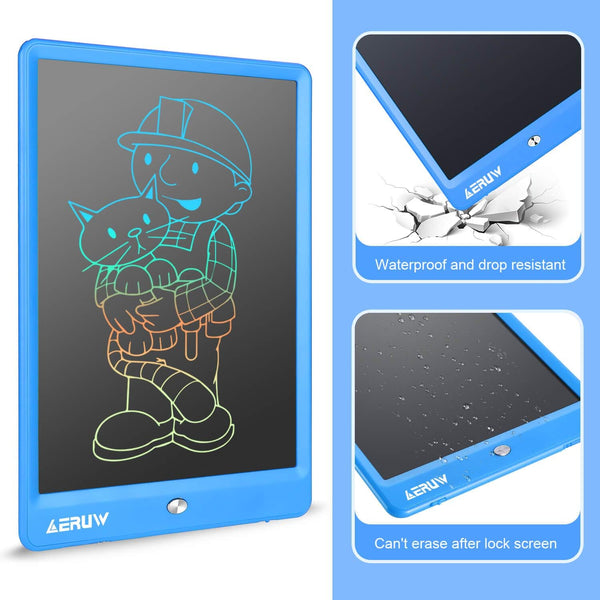 LCD Writing Tablet Colorful 10 Inch Electronic Graphics Doodle Board Ewriter Drawing Pad with Memory Lock Gift for Kids & Adults Home School