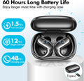 kurdene Wireless Earbuds Bluetooth Headphones with Secure Earhooks 60Hrs Black