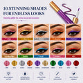 BestLand 10 Colors Liquid Glitter Eyeliner Metallic Shimmer Glitter Eyeshadow Pigment Eyebrown Shimmer Waterproof Face Lips Art for Party Festival