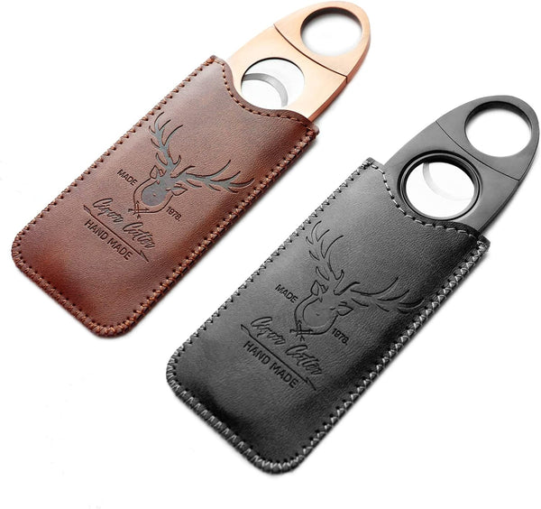 Black Stainless Steel Cigar Cutter Black Deer