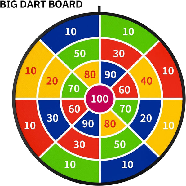 TEMI 29" Large Dart Board for Kids, Boys Toys Dartboards with 20 Balls, Indoor and Outdoor Sport Fun Party Play Game Toys, Birthday Gifts for Boys