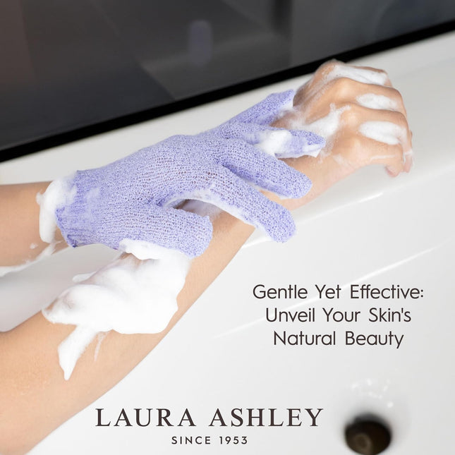Laura Ashley Exfoliating Gloves Body Scrubber 8Pcs, 4 Pairs Women'S Exfoliating 