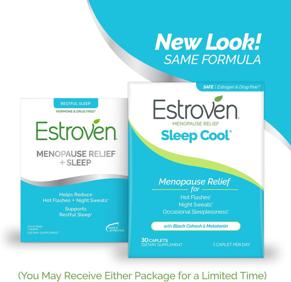 Estroven Sleep Cool for Menopause Relief, 30 Ct, Sleep Support Supplement With Clinically Proven Ingredients to Relieve Menopause Symptoms plus