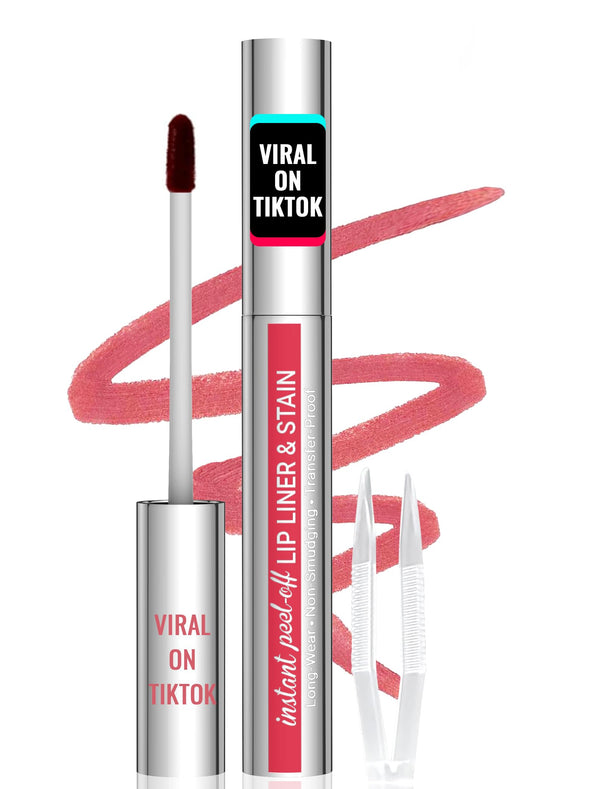 iMethod Lip Liner Stain Peel Off with Tweezer, Nude Pink | Lip Stain Peel Off, Long Lasting Natural, Waterproof, Transfer-Proof, Easy to Use, Stay