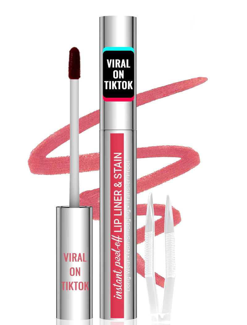 iMethod Lip Liner Stain Peel Off with Tweezer, Nude Pink | Lip Stain Peel Off, Long Lasting Natural, Waterproof, Transfer-Proof, Easy to Use, Stay