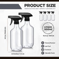 Honeydak 4 Pcs 360° Spray Bottles 16 oz Upside Down Spray Bottles, Plastic Container Is Nice for Plants Cleaning Solutions Durable Nozzle W/fine