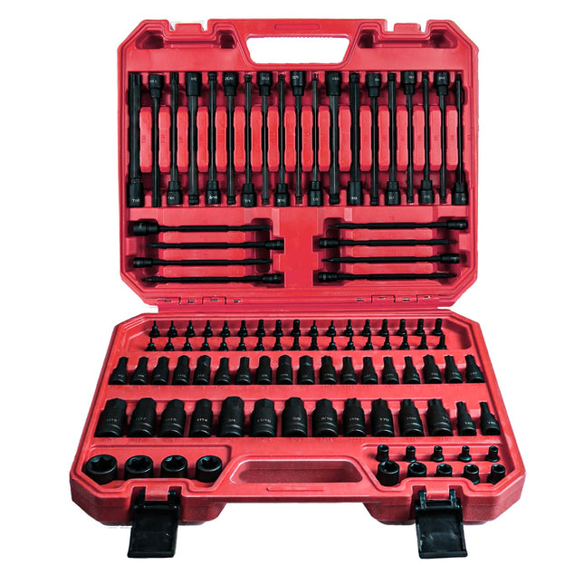 AMM 107PCS Allen and Torx Bit Socket Set, 1/4", 3/8" and 1/2" Drive,Extra Long Torx/Tamper Proof Torx/Hex/Ball End Hex,S