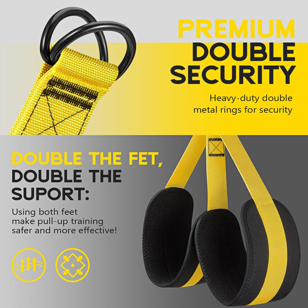 HOXWC Pull Up Assistance Bands, Adjustable Heavy Duty Resistance Band for Pull Up, 3 Pull Up Bands, Comfortable Fabric Feet/Knee Rest, Assistance