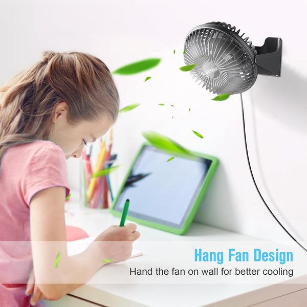 BESKAR USB Small Desk Fan, Portable Fans with 3 Speeds Strong Airflow, Quiet Operation and 360°Rotate, Personal Table Fan for Home,Office, Bedroom
