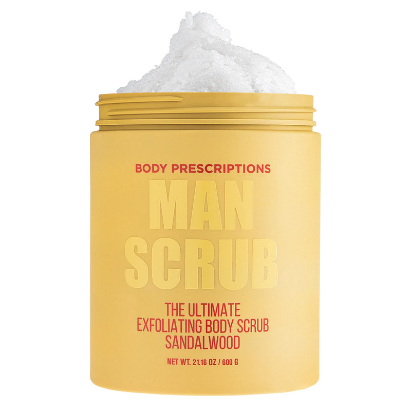 Body Prescriptions Men’s Exfoliating Body Scrub – Ultimate Skin Cleansing Wash in Jar with Twist-Top Lid, For All Skin Types, 21 Ounce (Pack of
