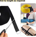 YMCRLUX 1"x32ft Hook and Loop Straps with 50 Metal Buckles, Adjustable Fastening Cable Straps, Cut-to-Length Cinch Strap, Reusable Nylon Securing