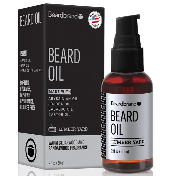 Beardbrand Men's Beard Oil & Face Moisturizer with Jojoba Oil - Softens Stubble, Soothes Dry Skin - Sandalwood & Cedar Scented Beard Oil for Men -