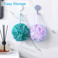 Amazerbath Loofah Sponge 75G/Piece, Exfoliating Bath Sponge Body Scrubber - Loofa Set of 4 Flower Color (Large, Green-Purple)