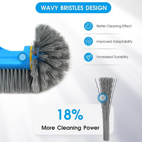 TidyMister 12.5'' Round End Pool Brush Head - Cleaning Wall & Tiles & Steps, Sturdy Nylon Bristles, Scrub Brush for Inground/Above Ground Pool,