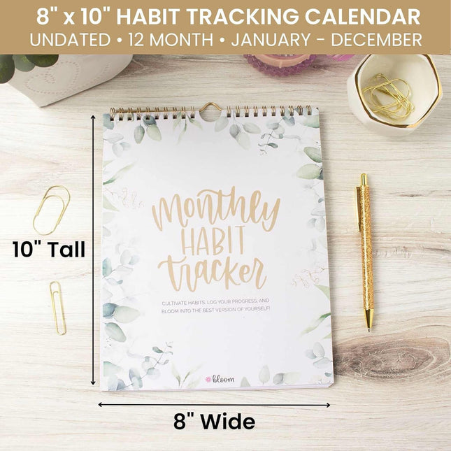 Bloom Daily Planners Hanging Habit Tracking Calendar â Undated 12 Month Inspirational Habit Tracker for Daily, Weekly 