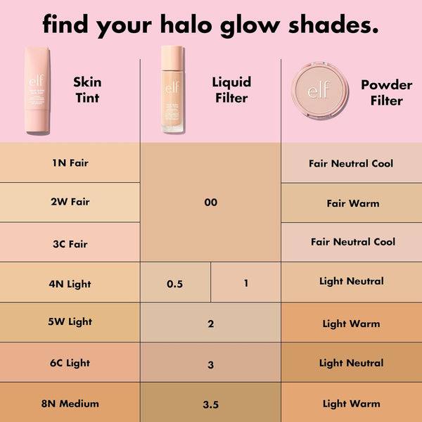 E.L.F. Halo Glow Powder Filter, Ultra-Fine Finishing Powder, Smooths the Look of Pores & Fine Lines, Creates a Soft-Focus Glow, Vegan &