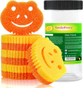 Smilepowo 5 Pack Scrub Sponge, Dual-Sided Temperature Controlled Kitchen Sponge for Dishes, Frog Bulk Sponges Household Cleaning