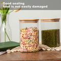 Glass Food Storage Jars 37 oz Set of 6,Glass Storage Containers Clear Glass Food Canister with Bamboo Lid Airtight For Serving Tea, Coffee, Flour,
