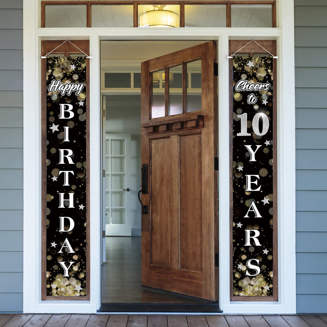 Happy 20Th Birthday Decorations,20Th Black & Silver Dream Star Birthday Theme Do
