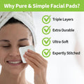 Forpro Premium Pure & Simple XL Facial Pads, Triple Layered Ultra Soft Disposable Makeup Remover Pads, 100% Vegan & Cruelty-Free, 60-Count