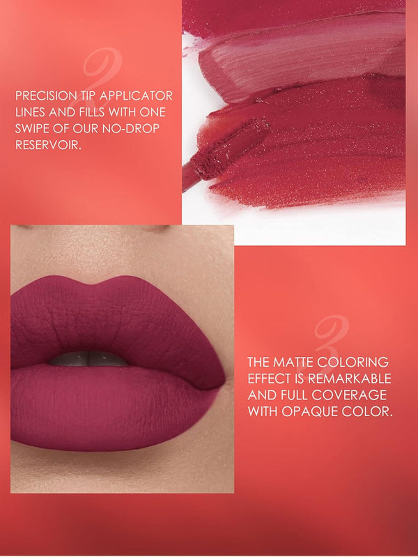 BestLand 12Pcs Matte Liquid Lipstick + Lip Liner Pens Set, Velvety Nude Lip Stain Waterproof Long Wear Makeup Gift Set 12 Count Set A
