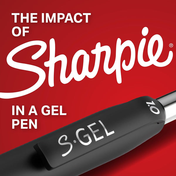Sharpie S-Gel , Drawing, Ink Pens for Journaling, Writing, Coloring, Medium Point (0.7Mm), Pearl White Body, Black Ink Gel-Pen, 12 Count